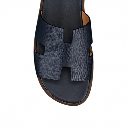 Hermes Izmir Sandal Marine Brown Epsom Leather