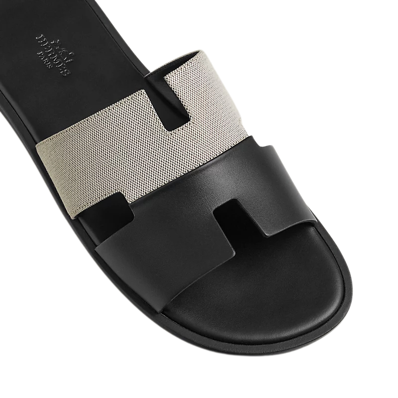 Hermès Izmir sandal black and white