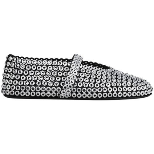 Alaïa Suede Glass-Embellished Ballet Flats