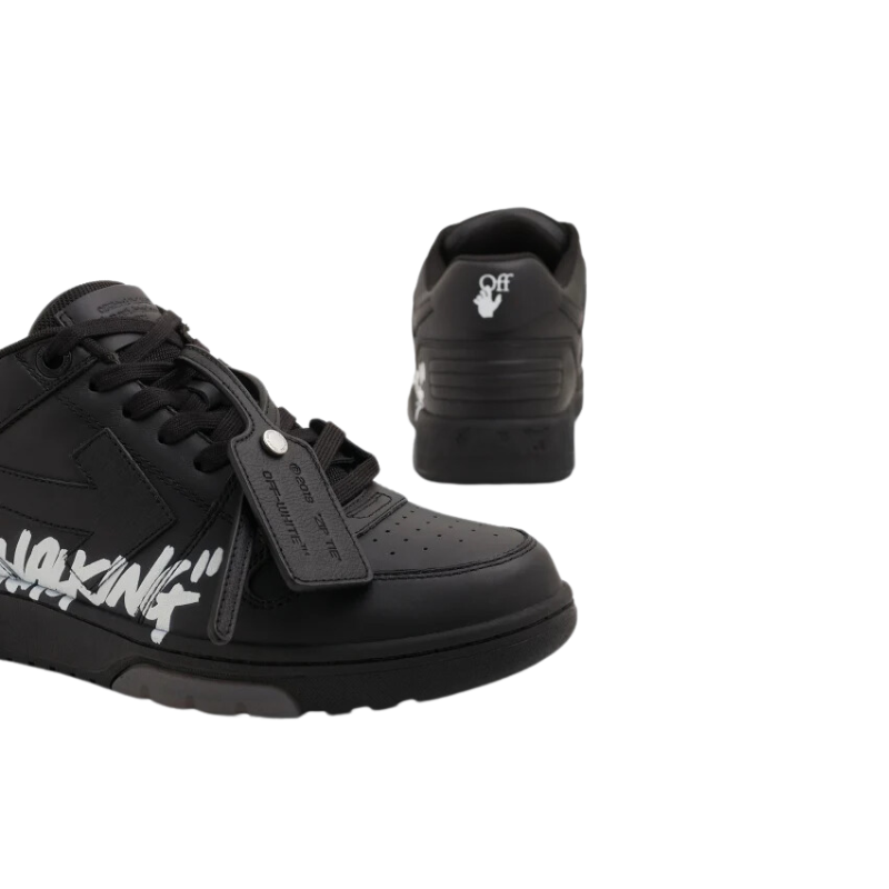 OFF-WHITE Out Of Office OOO For Walking Low Tops – Black White