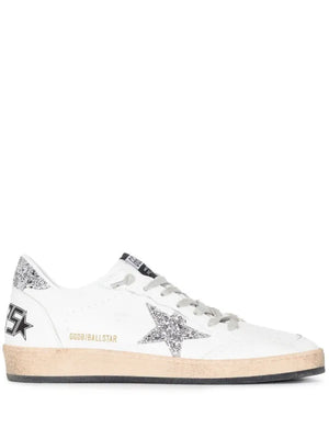 Golden Goose Ball Star In White Silver
