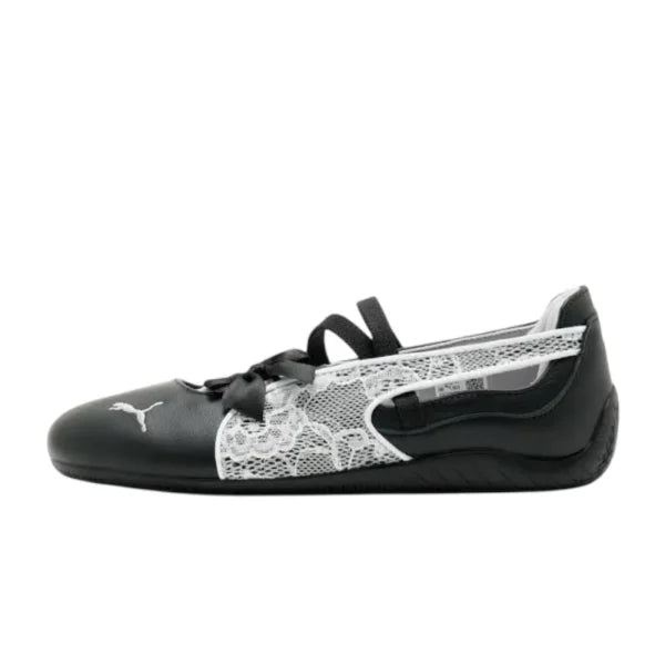 PUMA SPEEDCAT BALLET LACES BLACK WHITE WOMENS