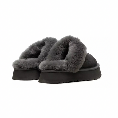 Ugg Disquette shearling platform slippers-grey