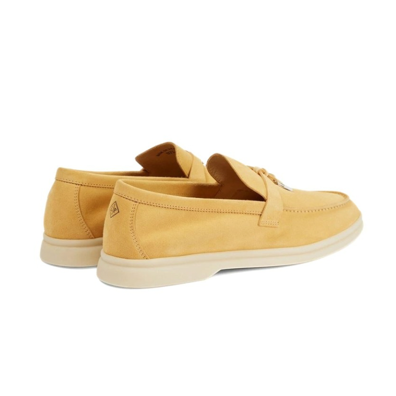 Loro piana yellow Summer charm walk suede loafers