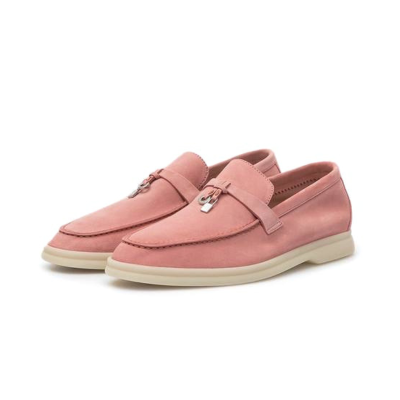 LORO PIANA
Summer Walk Pink Suede Slippers