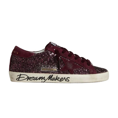 Golden Goose Super-Star LTD in cherry glitter with cherry suede star (Women's)