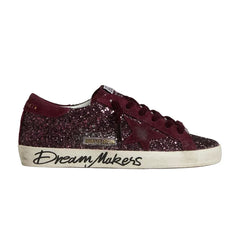 Golden Goose Super-Star LTD in cherry glitter with cherry suede star (Women's)