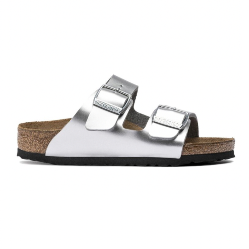 BIRKENSTOCK ARIZONA BIRKO-FLOR -ELECTRIC METALLIC SILVER