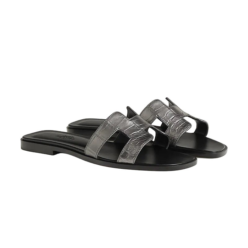 Hermes Oran Sanda Gris Argenté