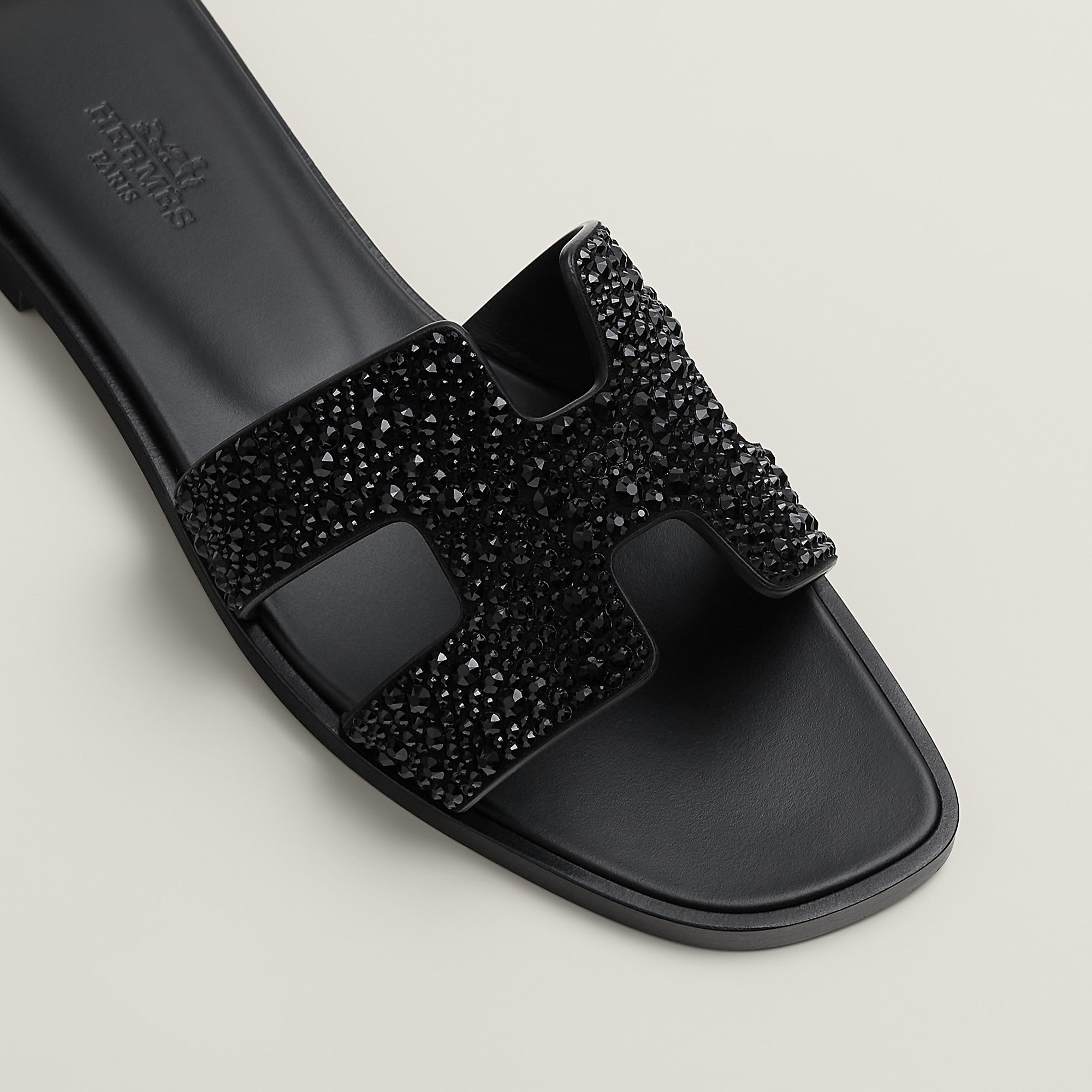 Hermes Oran Sandal noir