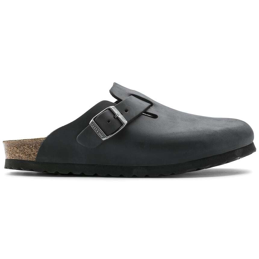 Birkenstock Boston Natural Leather Oiled Black