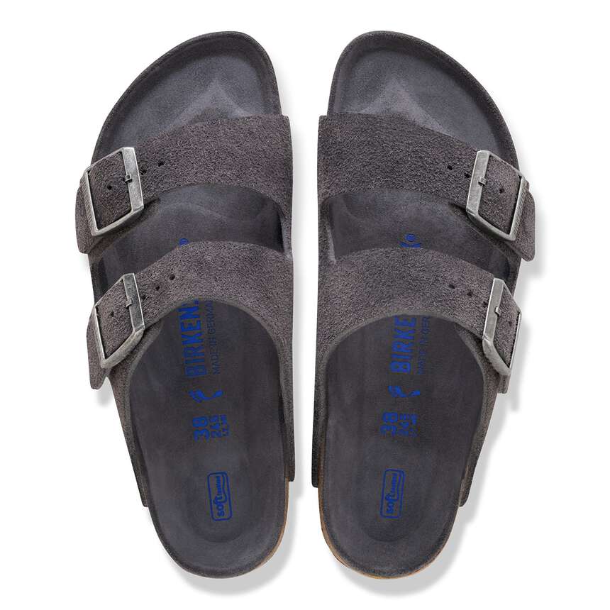 Birkenstock Arizona Soft Footbed Suede Leather Charcoal Tonal