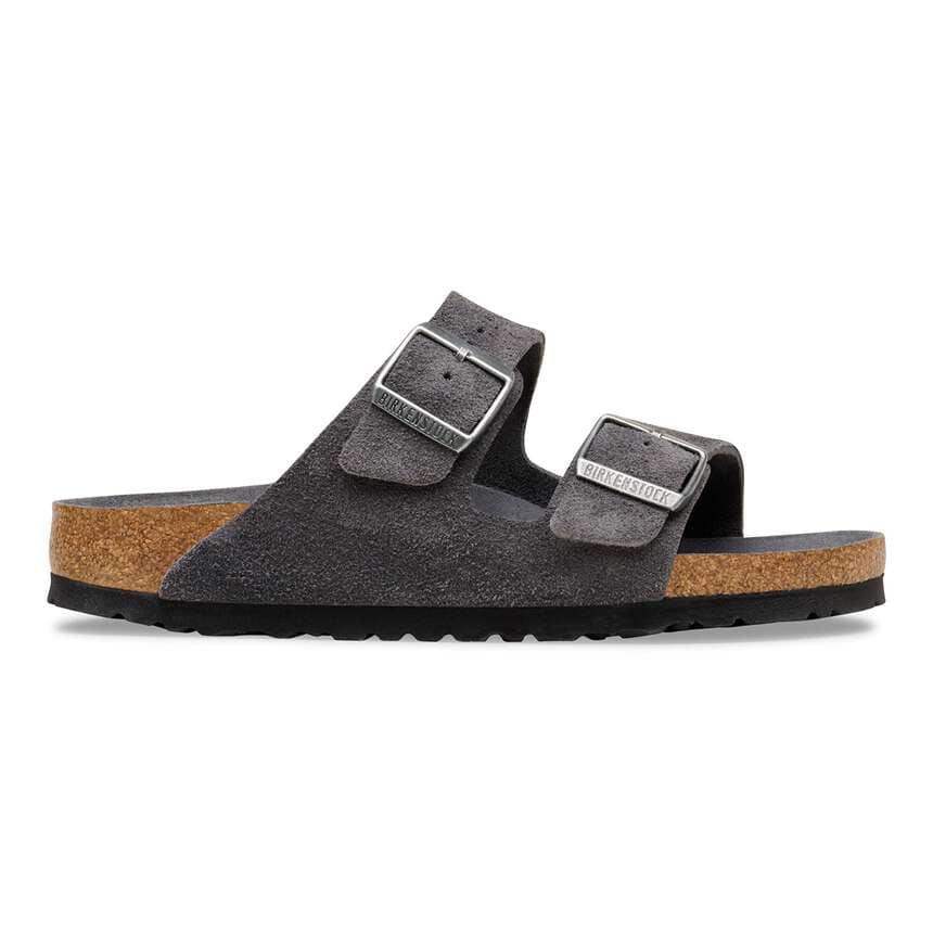 Birkenstock Arizona Soft Footbed Suede Leather Charcoal Tonal