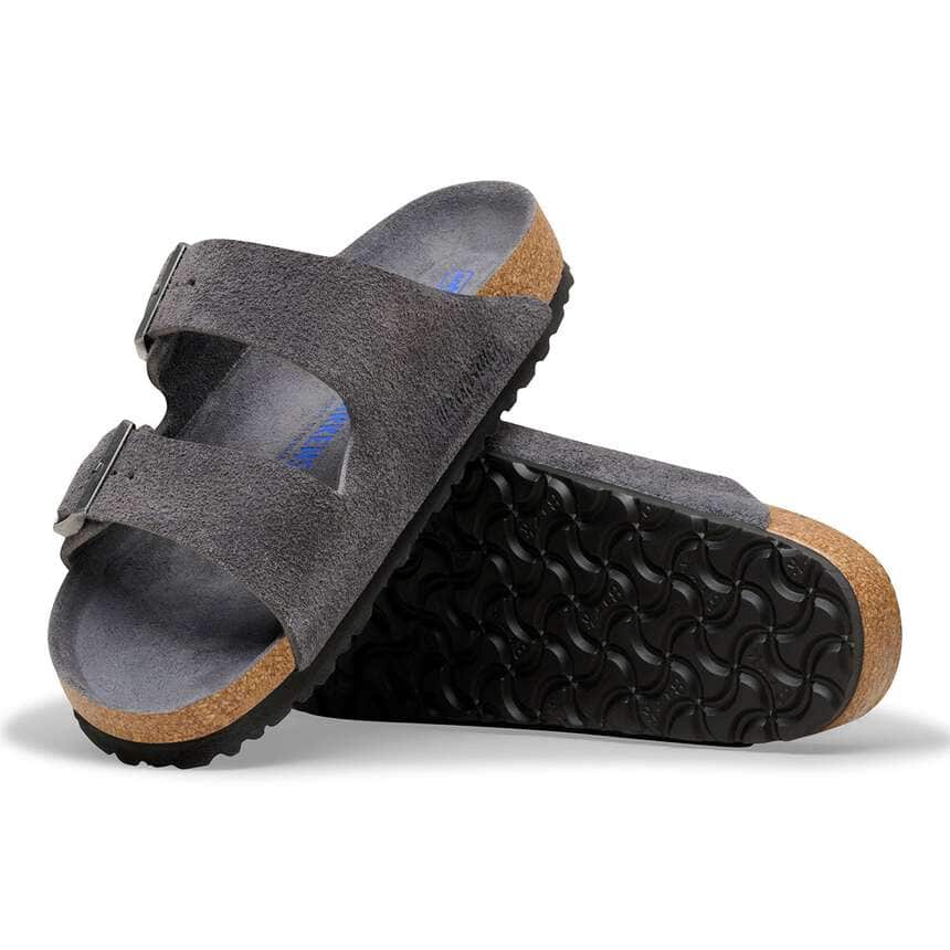 Birkenstock Arizona Soft Footbed Suede Leather Charcoal Tonal