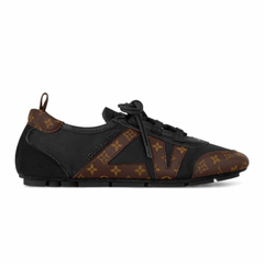 Louis Vuitton Sneakerina  Lace-Up Shoe in Black and Brown Monogram