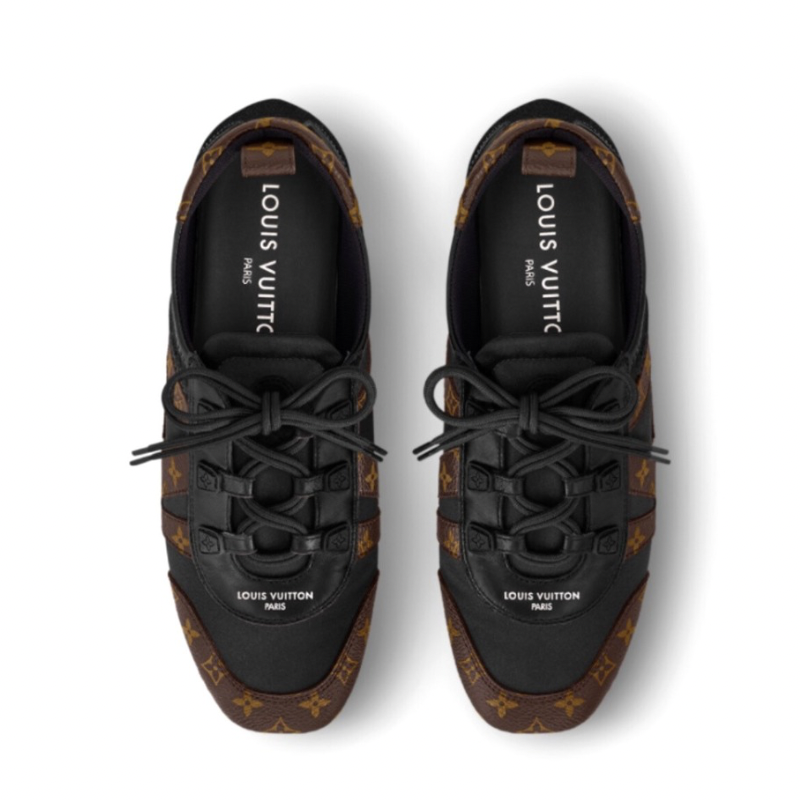 Louis Vuitton Sneakerina  Lace-Up Shoe in Black and Brown Monogram