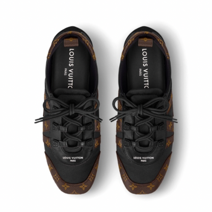 Louis Vuitton Sneakerina  Lace-Up Shoe in Black and Brown Monogram