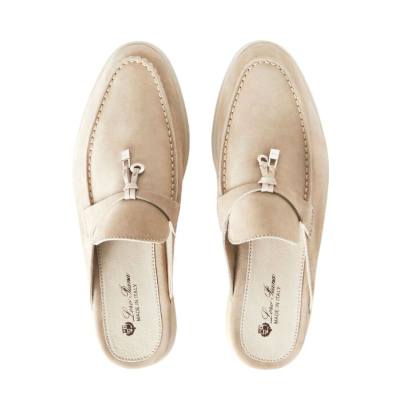 Loro piana Beige Suede Summer Walk Slip on Loafers