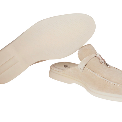 Loro piana Beige Suede Summer Walk Slip on Loafers