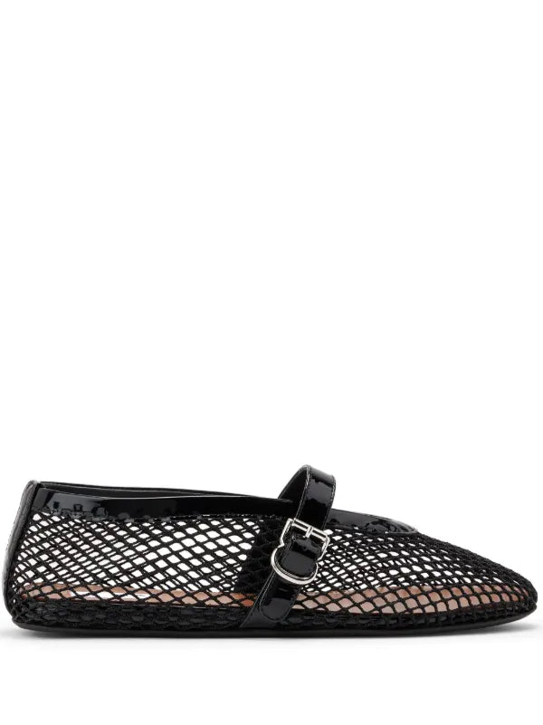 Alaïa Fishnet Ballerina Flats | Black