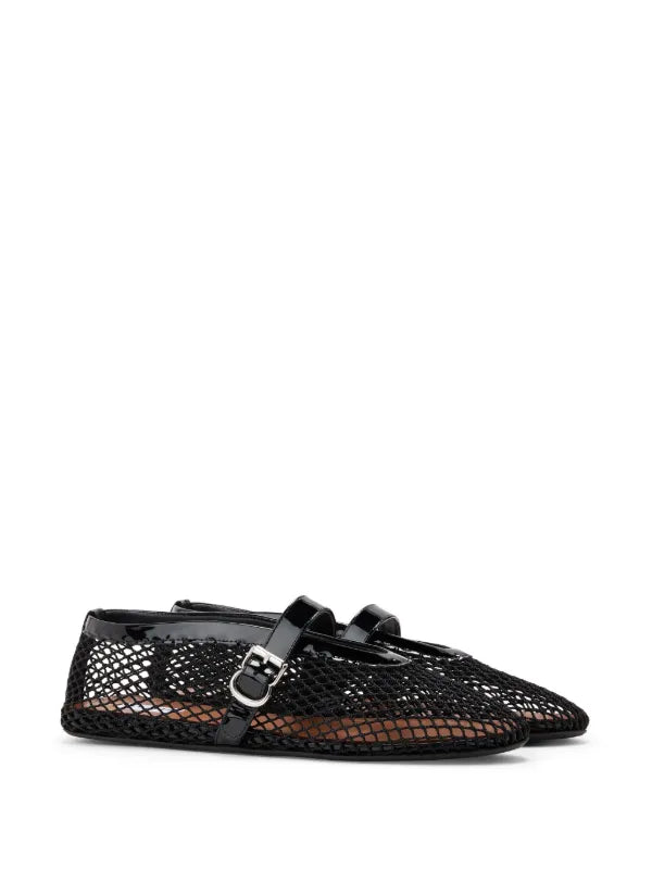 Alaïa Fishnet Ballerina Flats | Black