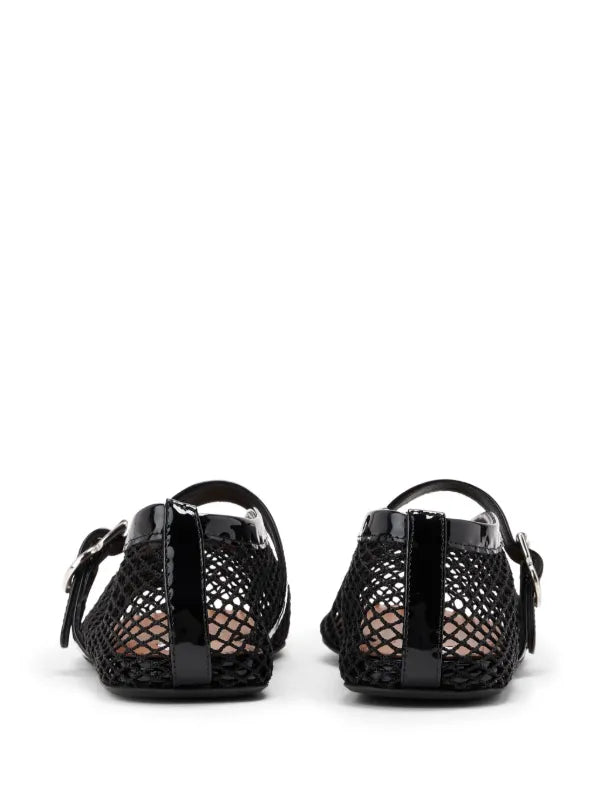 Alaïa Fishnet Ballerina Flats | Black