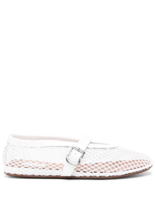 Alaïa Buckle Ballet Flats | White