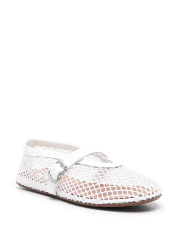 Alaïa Buckle Ballet Flats | White