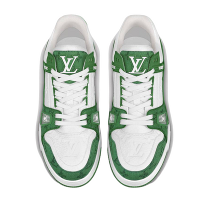 Louis Vuitton Trainer Green Monogram Denim White